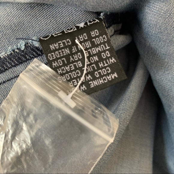 New! Lace up tencel Velvet Heart long sleeve denim top S - Picture 7 of 7